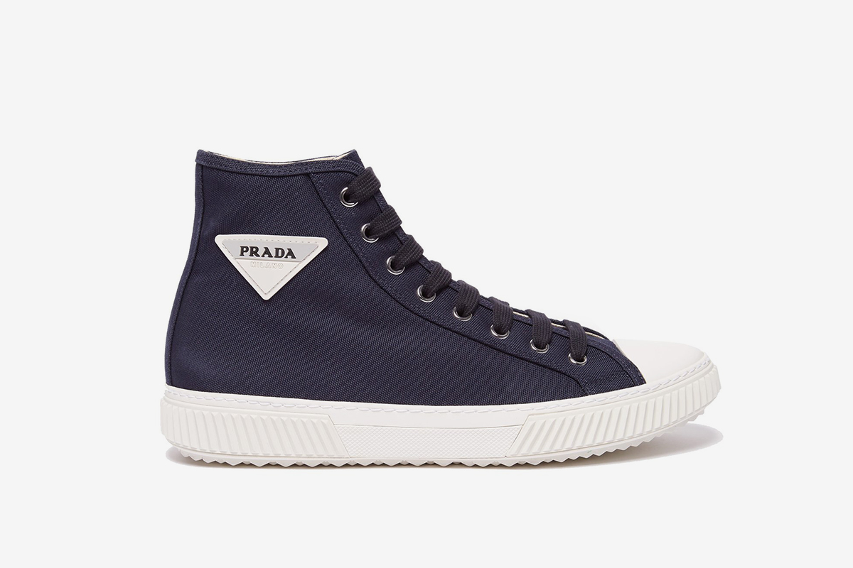 Prada Stratus CottonCanvas HighTop Sneakers What Drops Now