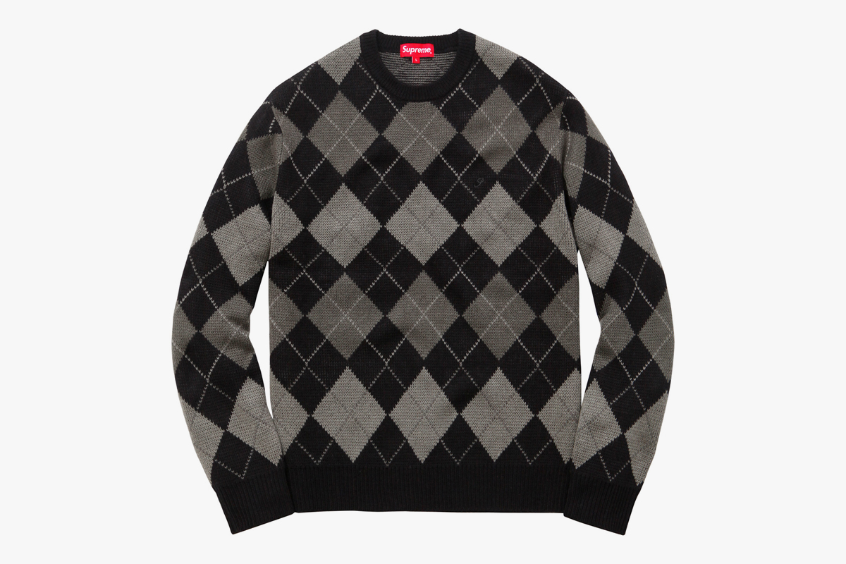 supreme argyle cardigan