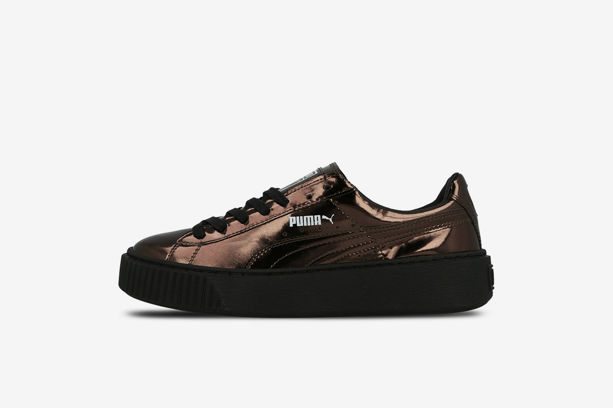 puma basket platform metallic puma basket platform metallic